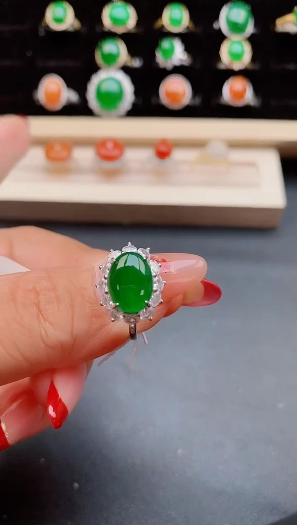 【闪购商品】翡翠戒指银S925镶嵌2321321