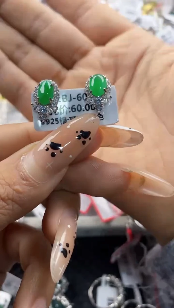 翡翠戒指银S925镶嵌111      9