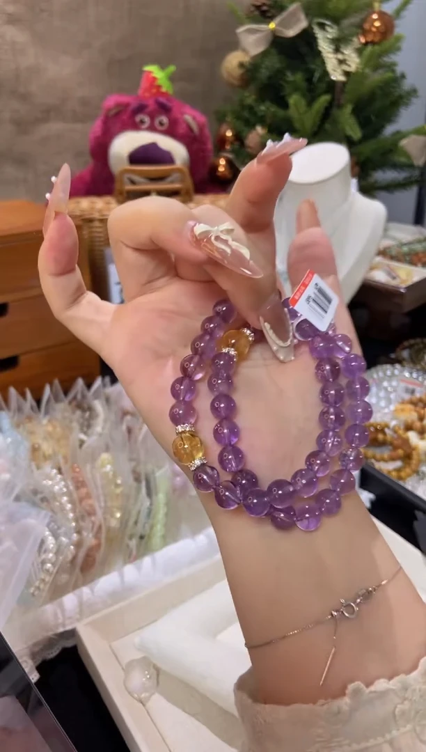 水晶手串未镶嵌孤品捡漏均匀瑕疵介意勿拍