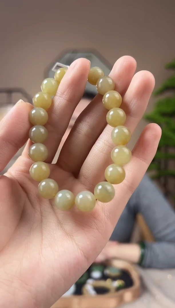 颈饰未镶嵌和田玉和田玉10mm且末糖手串