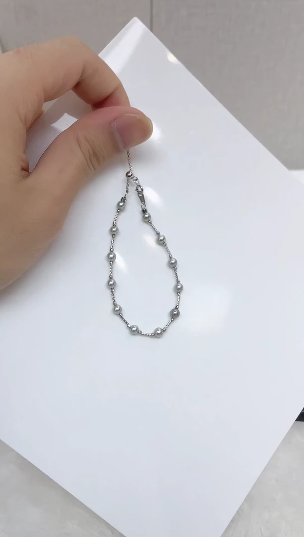 银S925镶嵌海水珍珠手链