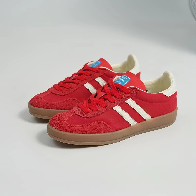 复古红色德训鞋女款正品增高情侣低帮板鞋2025秋季小众设计牛皮运