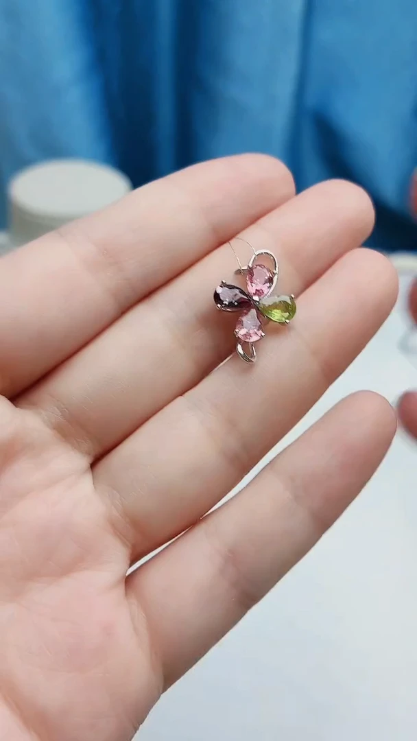 银S925镶嵌吊坠碧玺1110ZB187产品一个（多样性）