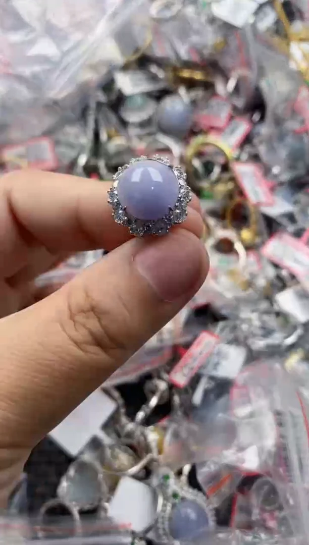 银S925镶嵌戒指翡翠888     1