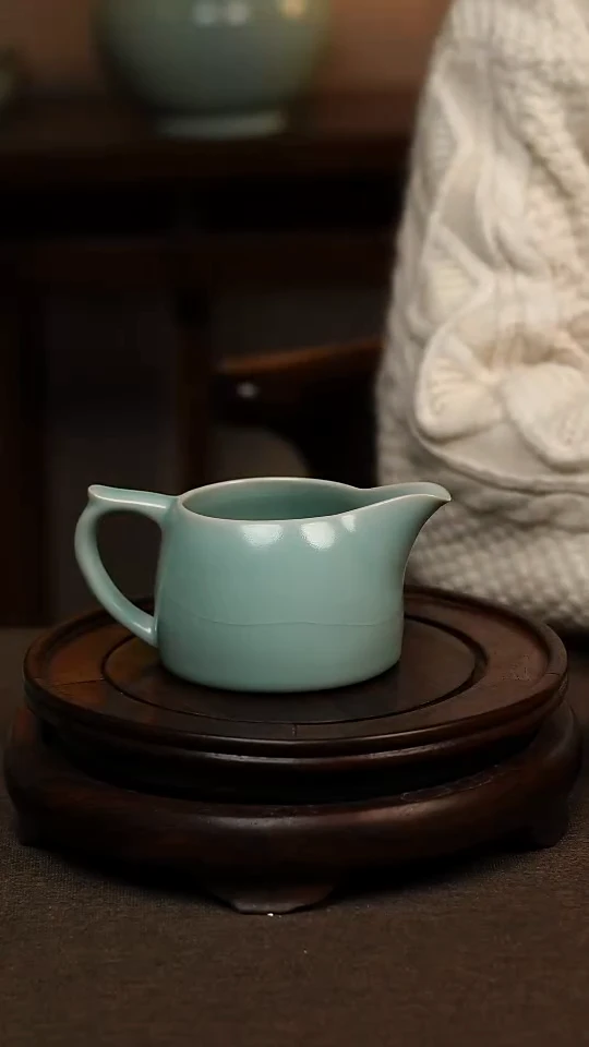 瓷片仿古天青井栏公道180ml 微瑕 不带礼盒