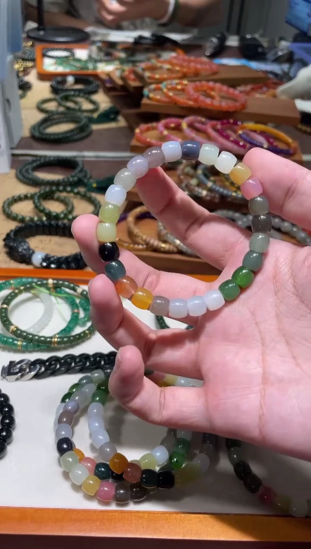 未镶嵌手串和田玉8mm直切多宝和田玉手串