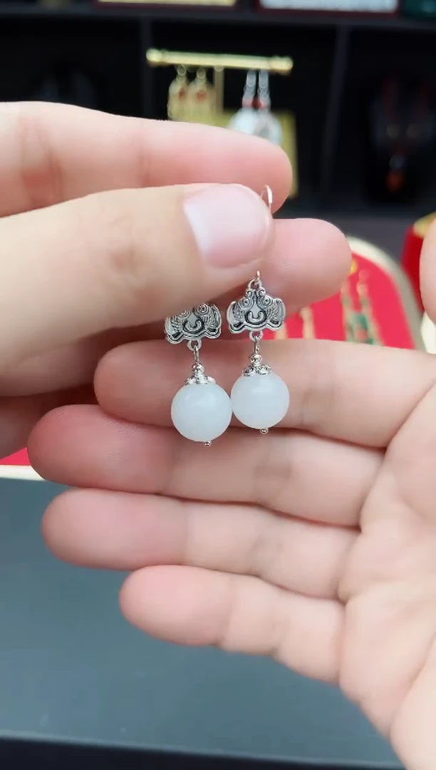 【闪购商品】玛瑙/玉髓耳钉银S925镶嵌435000