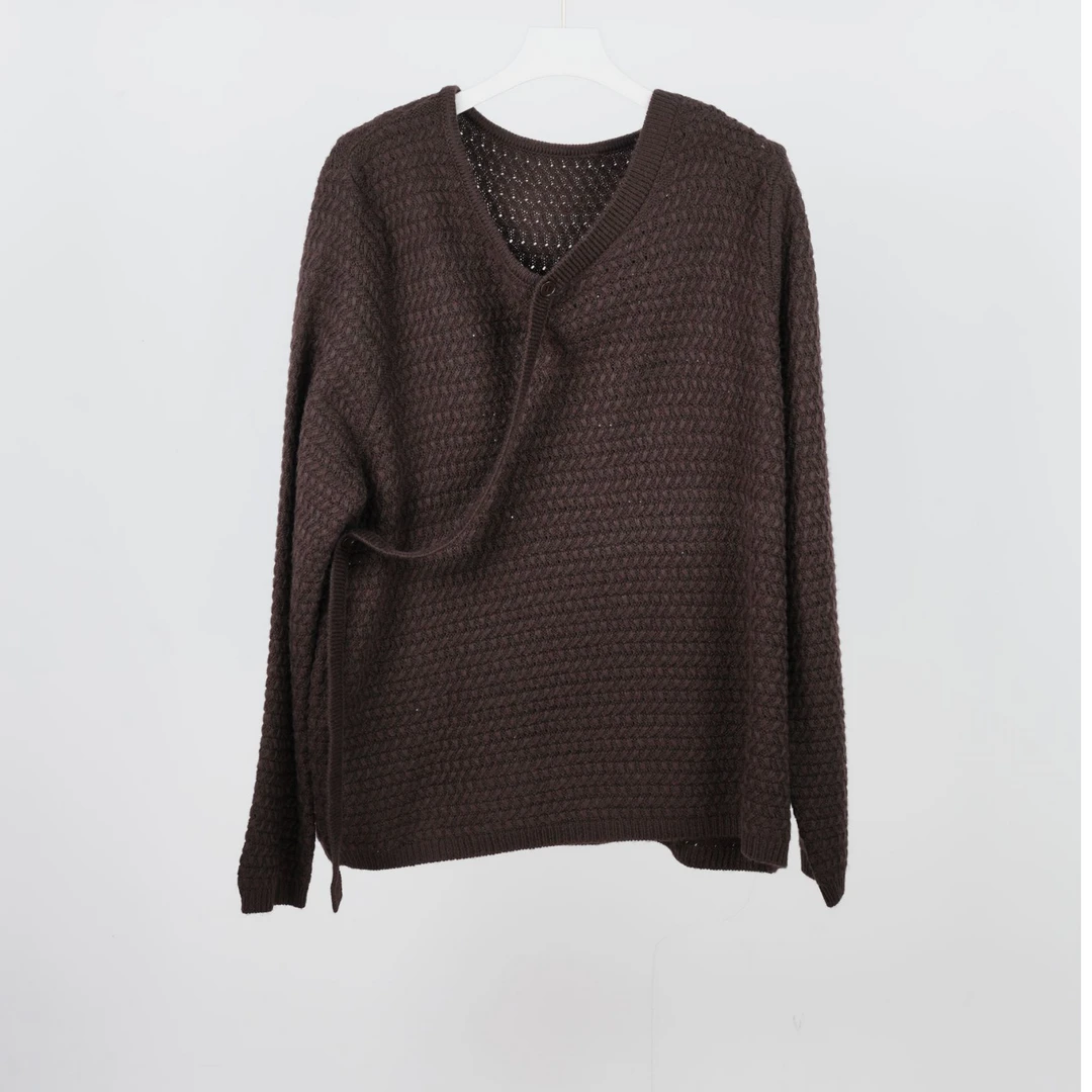 【静姐宠粉】羊毛混纺镂空长袖针织衫早秋新款小众设计毛衣时尚015