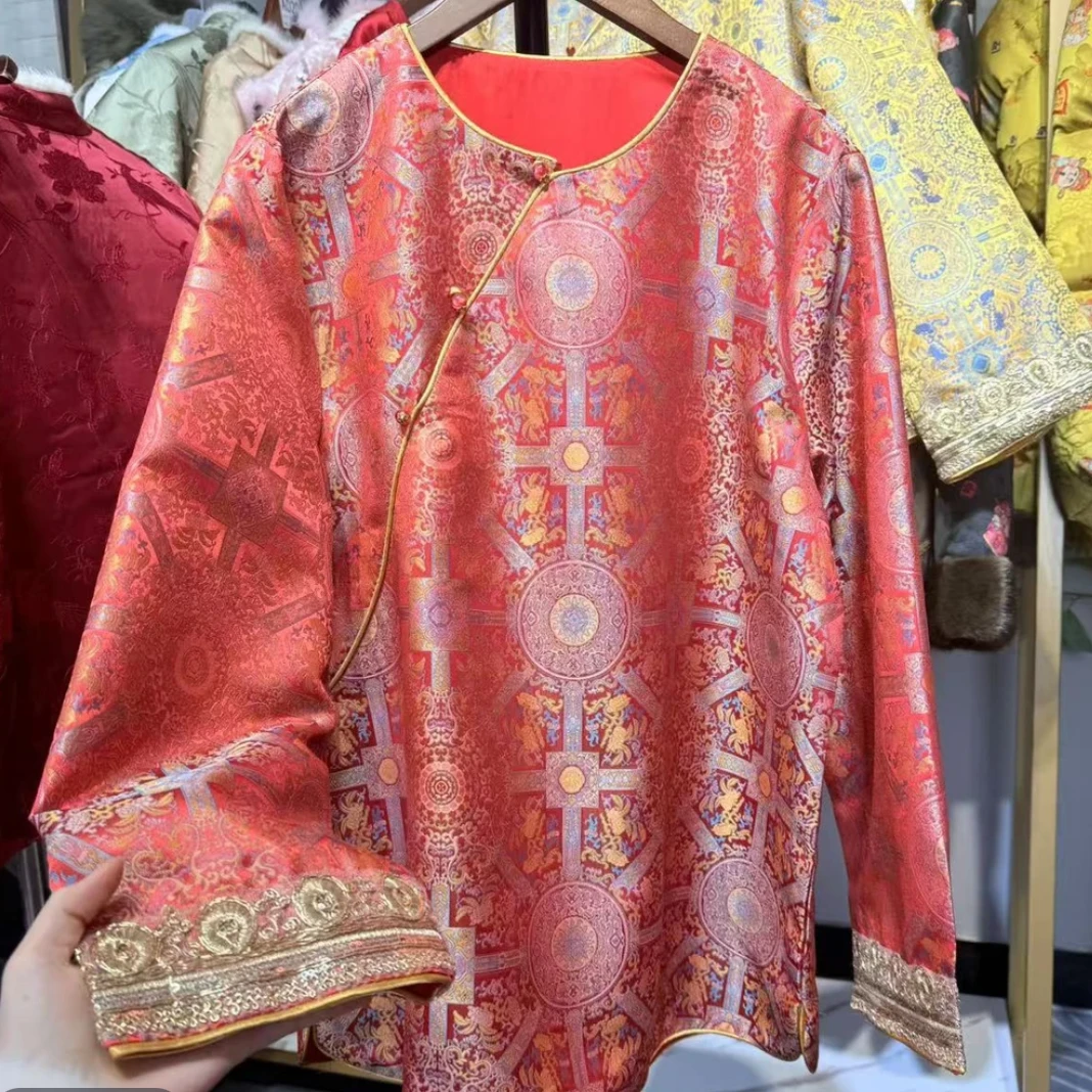 【八达】新春洋气宋锦刺绣串珠设计上衣