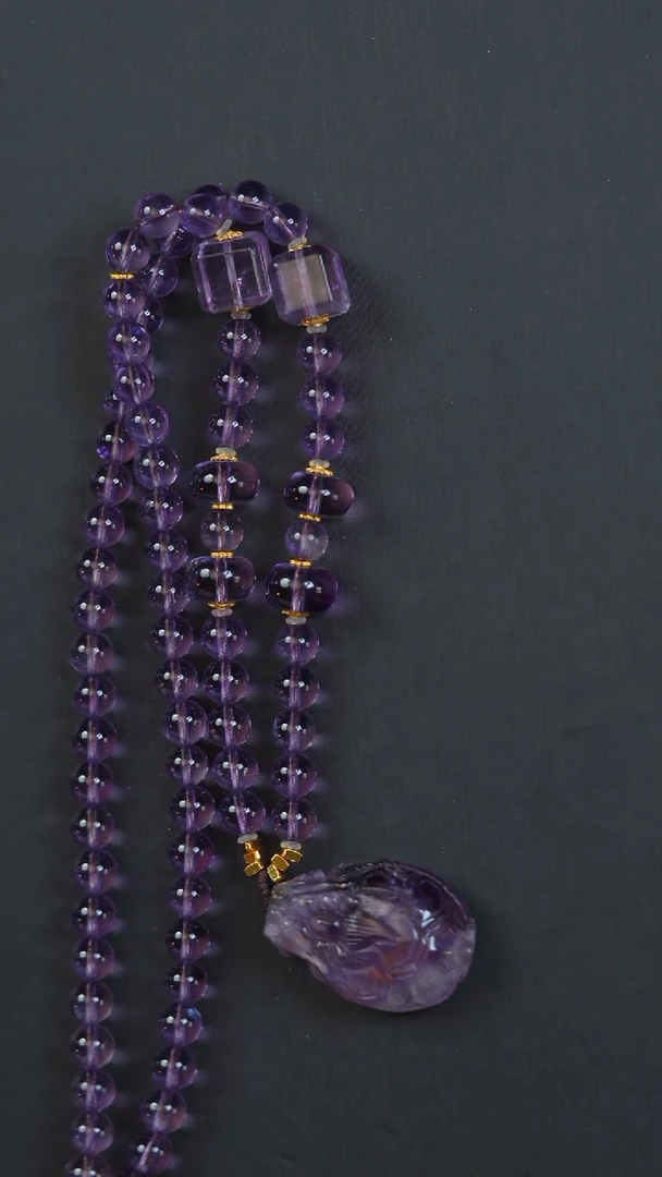 水晶珠宝半成品未镶嵌D148Y 极光龙龟项链