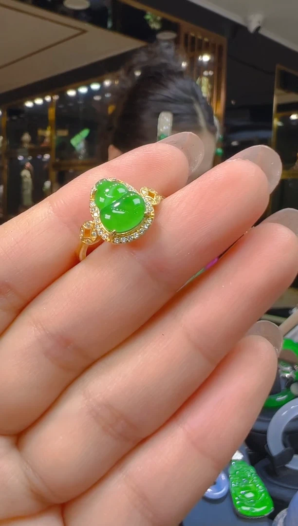 翡翠戒指银S925镶嵌012（多样性发其一）