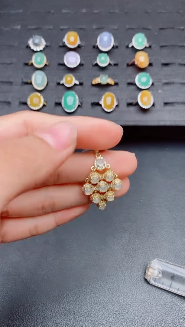 银S925镶嵌戒指翡翠1