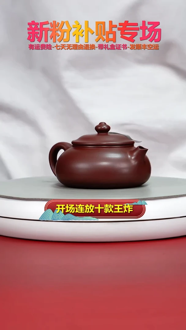 茶壶紫砂李传荣S级龙血砂光素寒江180CC