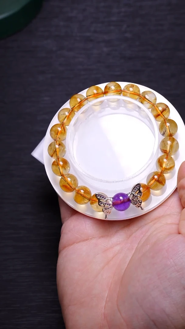 【闪购商品】水晶单圈未镶嵌Q037黄塔晶原创单圈10mm