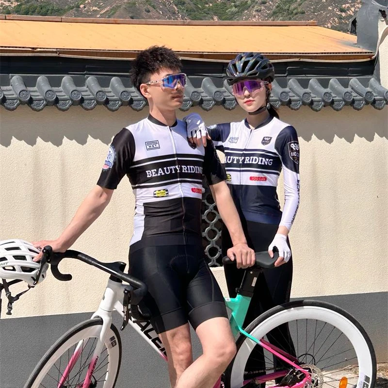 CSFD 夏季透气速干男女款骑行服长袖上衣短袖高弹户外骑行服