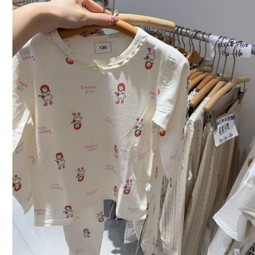 667秋冬款高端专场米底爱心樱桃秋衣套（小胖家居夏末青仓专场）