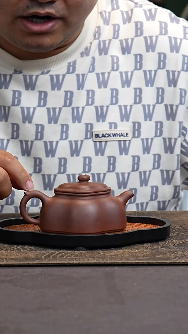 茶壶紫砂庞红芝 海棠壶 紫泥 无暇不退不换