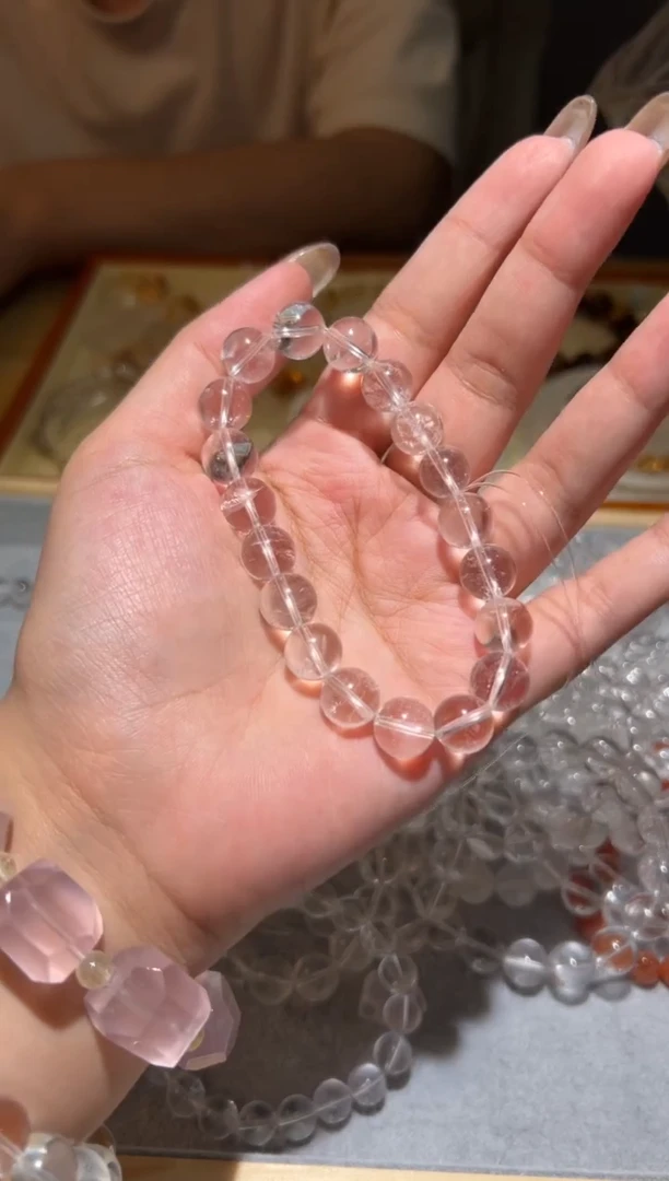 水晶手链未镶嵌10mm天然白阿塞