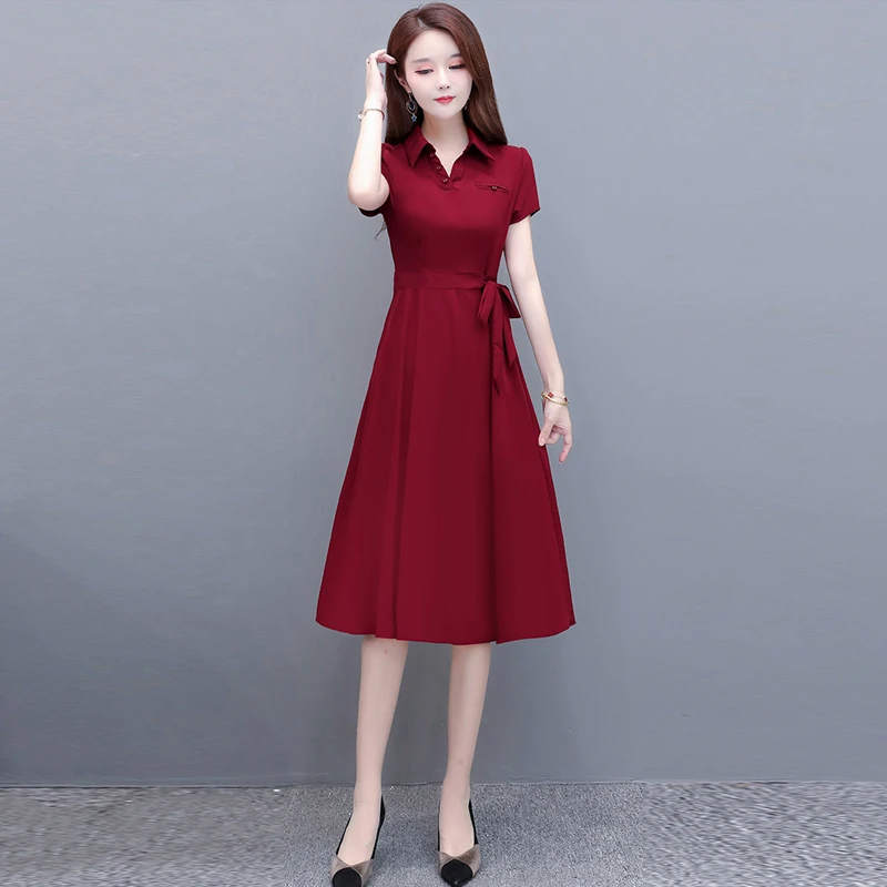 喜婆婆婚宴装连衣裙2025新款夏红色五月高贵洋气妈妈结婚礼服裙子