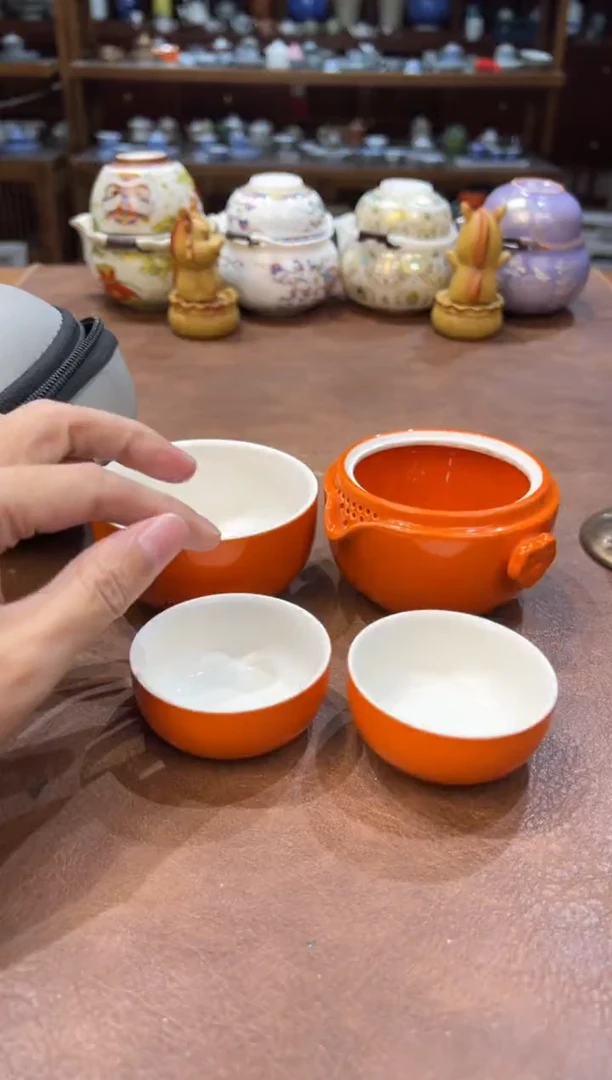 真的很便宜超好看会开片的旅行茶具