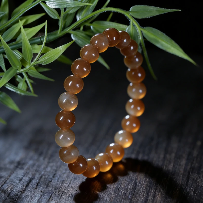 lot18 和田玉糖色手串/qg51212-182252 保利山东