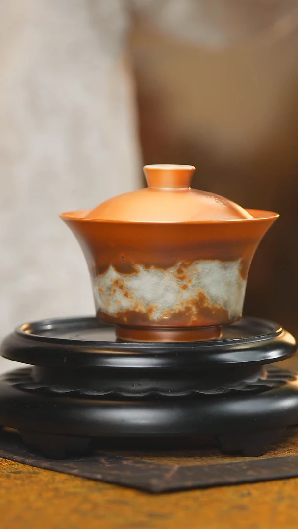 35柴房陶瓷原创盖碗