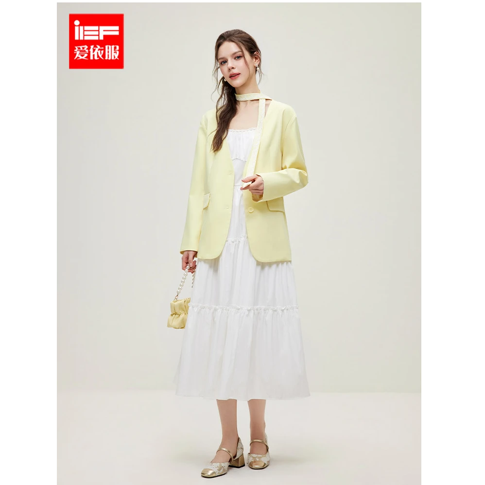 商场新品IEF/爱依服套装2025春季新款名媛风洋气里外套裙欧若风23