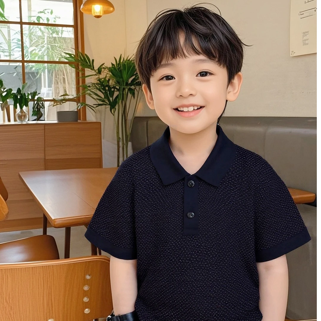 透气宽松型夏季中性POLO衫休闲帅气半袖夏装男童