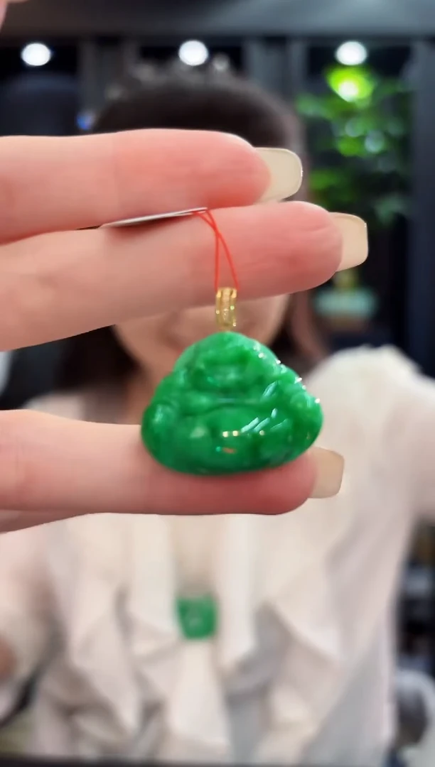 吊坠(不含链)18K金镶嵌翡翠 缅料A货/支持复检/一件