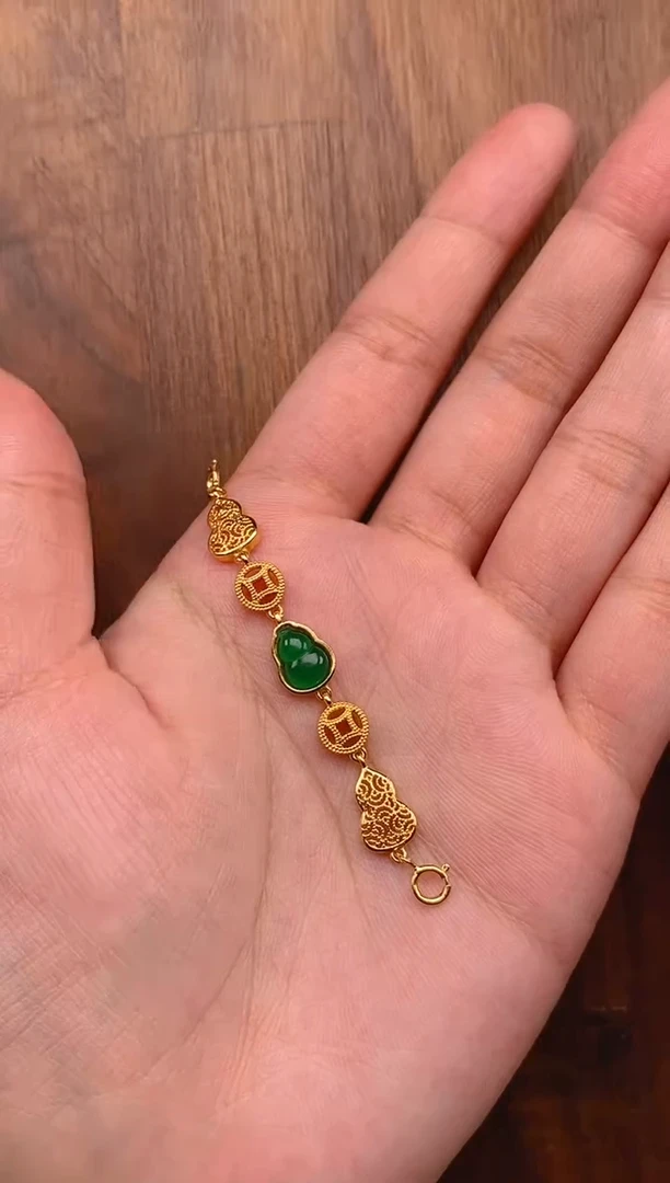 【闪购商品】翡翠吊坠(不含链)银S925镶嵌葫芦延长链