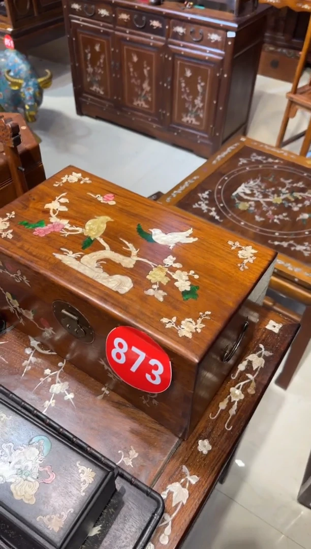 木木头款40花梨鸟踏花枝翻盖箱428