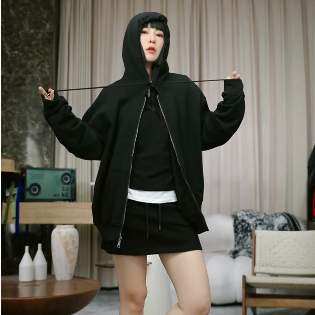 infobyfive2025秋冬连帽抽绳拉链开衫一代运动卫衣六店NF0507409