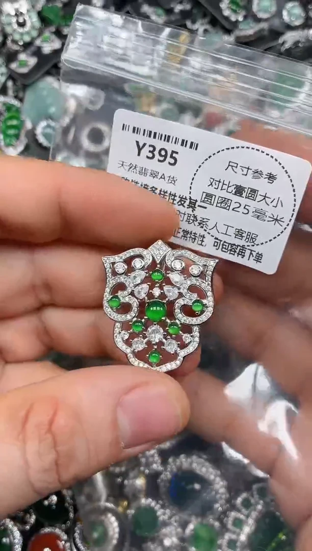 颈饰未镶嵌翡翠Y395胸针