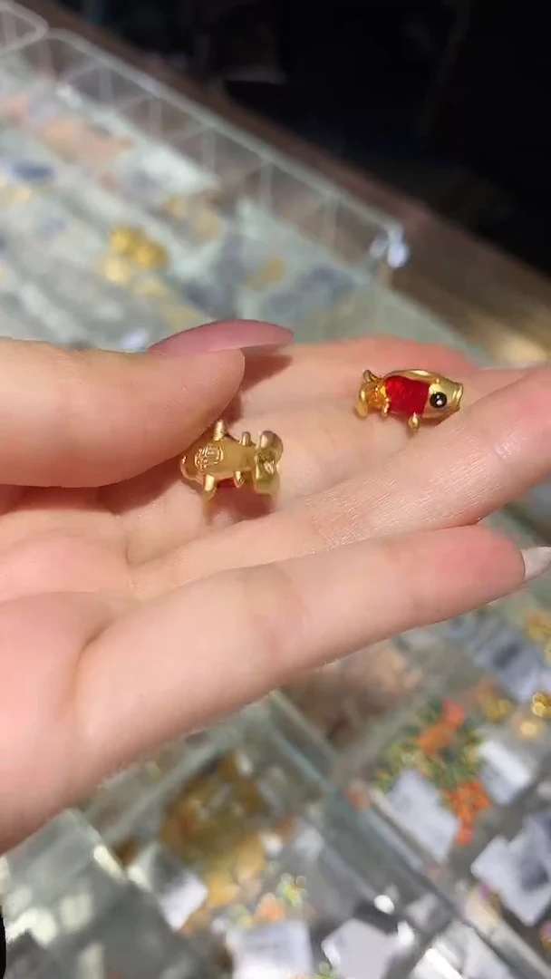 【闪购商品】定制足金吊坠(不含链)如鱼得水吊坠多样性发一