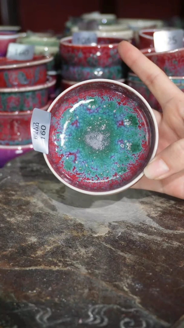 摆件陶精品窑变钧瓷茶器