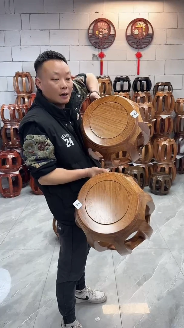 【闪购商品】花梨木类凳子原木色大号一对6号