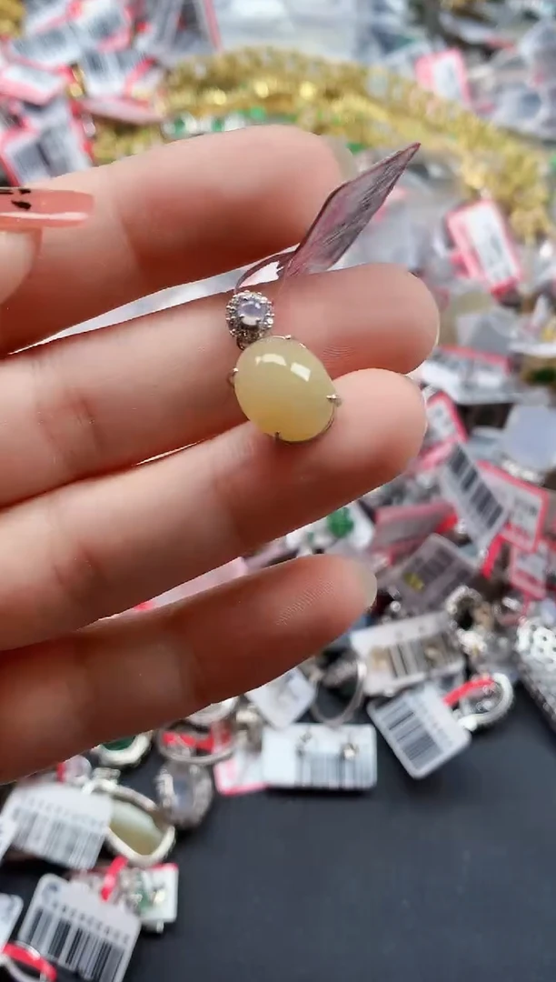 银S925镶嵌戒指翡翠天然A货缅甸翡翠