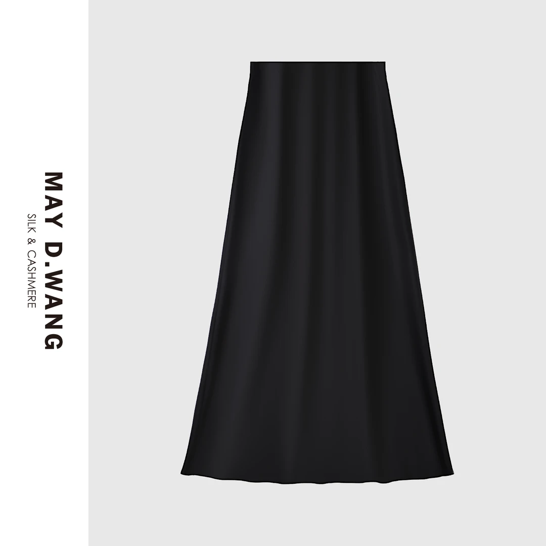 王之造2025夏季老钱风气质垂坠感桑蚕丝Ａ字鱼尾裙半身裙  F2F4010