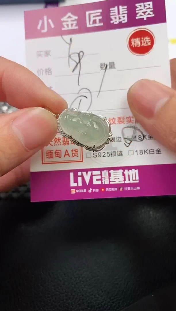 翡翠银S925镶嵌颈饰·
