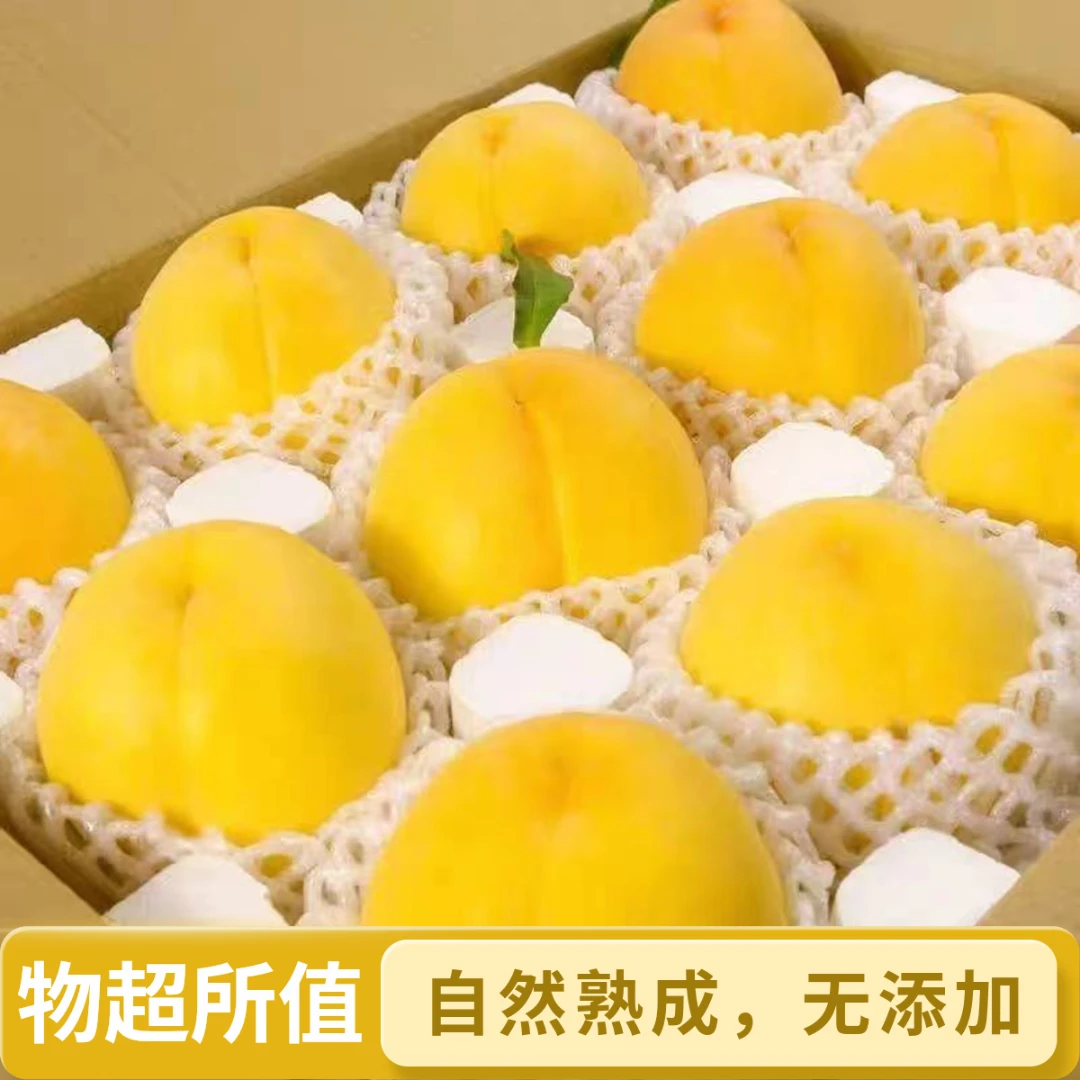 2陕西礼泉黄桃脆甜桃新鲜大黄桃正宗水果产地直发当季新鲜水果桃