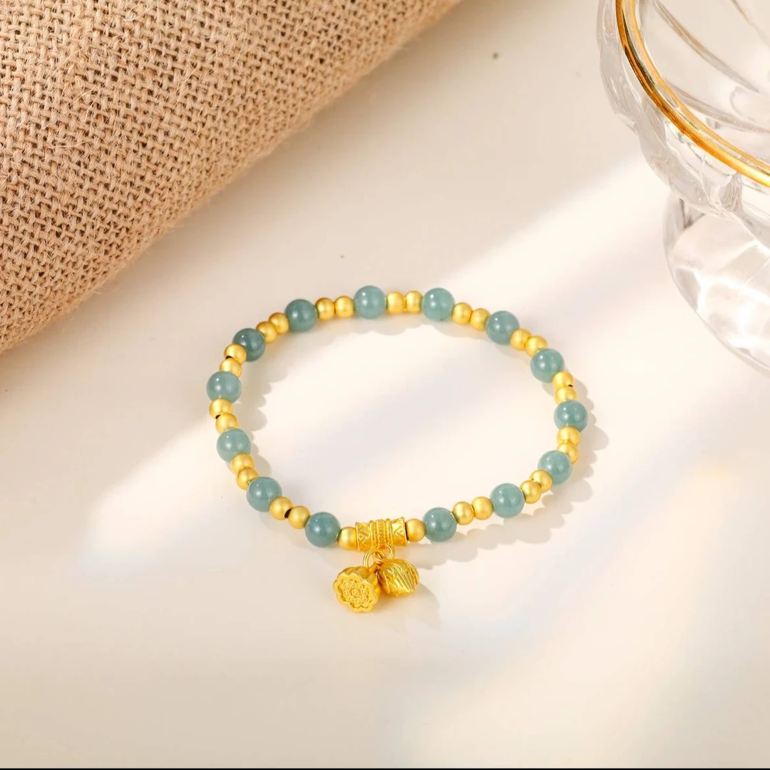 【玉总】BM-S149#天然翡翠A货两世欢合金镶嵌手链