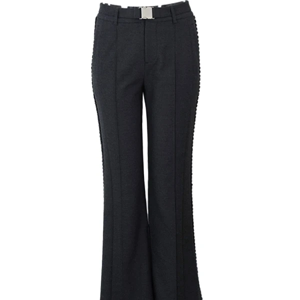 【粉丝专属】朝峰春季时尚直筒高腰弹力微喇叭裤子CFE1B519-5063D