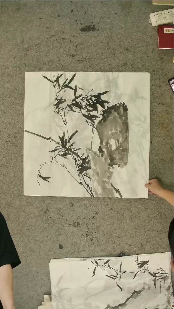 国画四尺斗方  墨竹   69*69cm