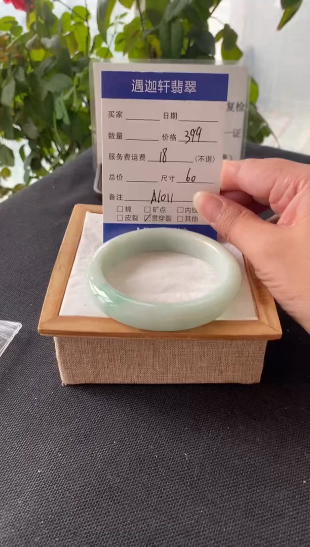 未镶嵌手镯翡翠59.8圈口 A1011编码