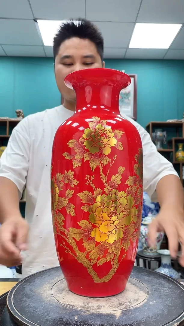 摆件红冬瓜陶瓷摆件
