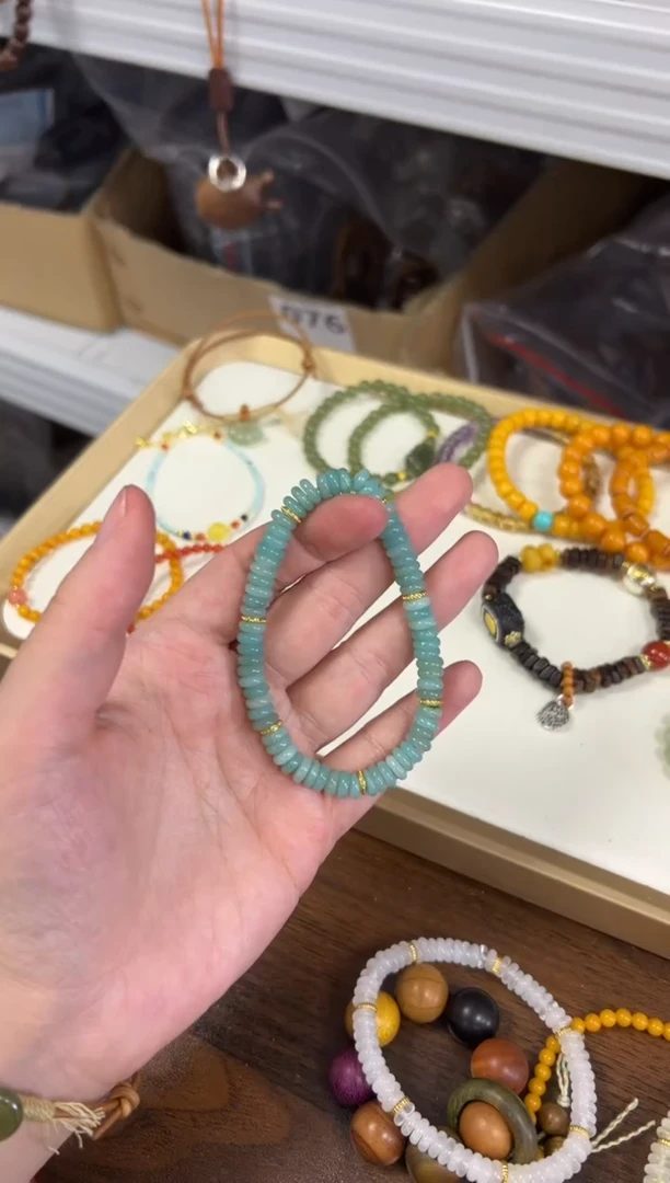 手链未镶嵌天河石老矿天河石精工蝶珠款手链