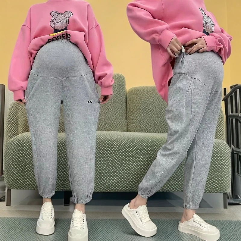 孕妇裤子春季外穿200斤大码运动卫裤时尚百搭春秋显瘦孕妇休闲裤