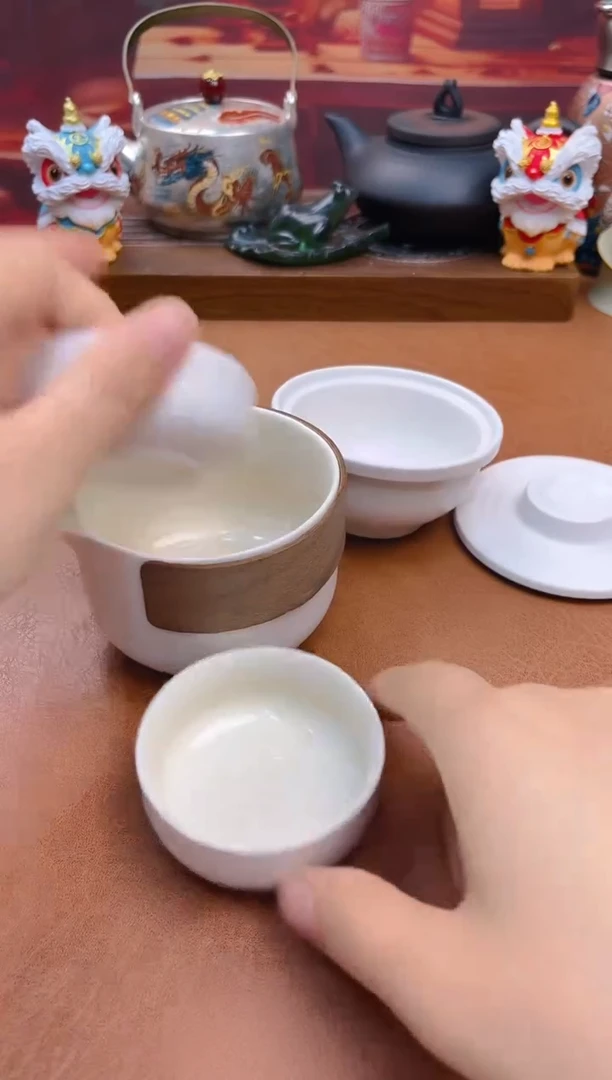 陶瓷茶具摆件旅行套组