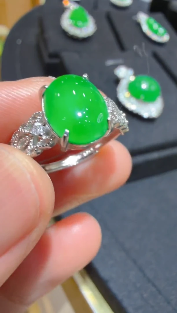 银S925镶嵌戒指翡翠多样性团购发一件