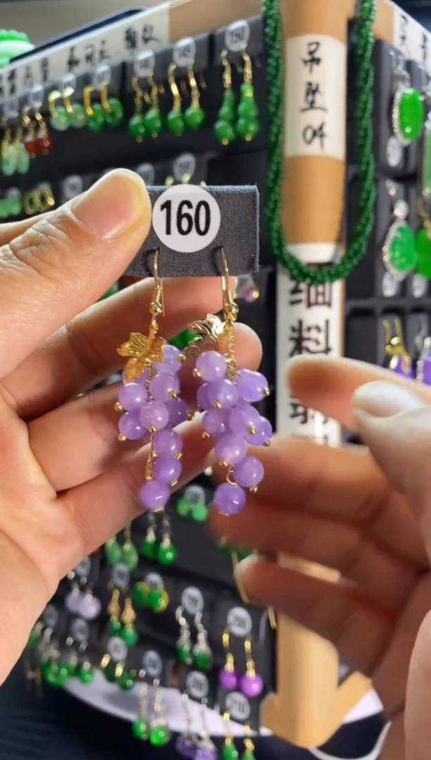 【闪购商品】翡翠耳饰银S925镶嵌160....